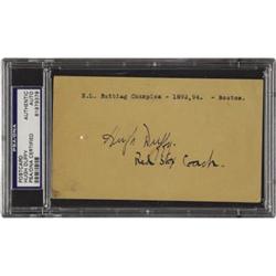 1941 Hugh Duffy Signed Government Postcard. Ind