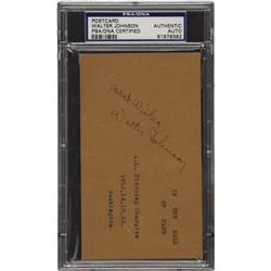 1941 Walter Johnson Signed Government Postcard.