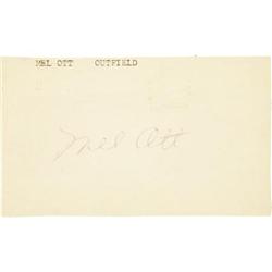 1951 Mel Ott Signed Government Postcard. The Ju