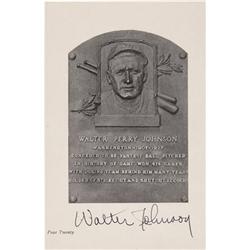 Circa 1939 Walter Johnson Signed Black & White H