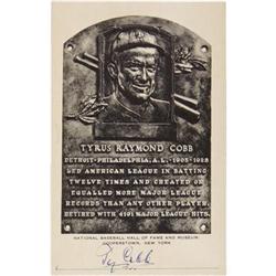 1940's Ty Cobb Signed Black & White Hall of Fame