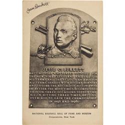 Circa 1950 Jesse Burkett Signed B/W HOF Plaque