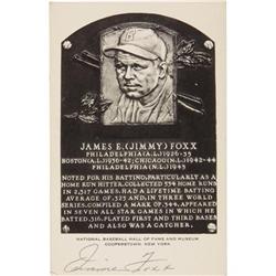 Early 1950's Jimmie Foxx Signed Black & White Ha