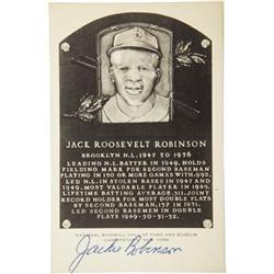 1960's Jackie Robinson Signed Black & White Plaq