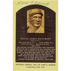 Circa 1972 Dave Bancroft Signed Gold Hall of Fam