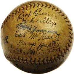 1927 Washington Senators Team Signed Baseball.