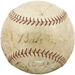1928 New York Yankees Team Signed Baseball. The