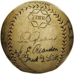 1931 Tour Japan Team Signed Baseball with Gehrig