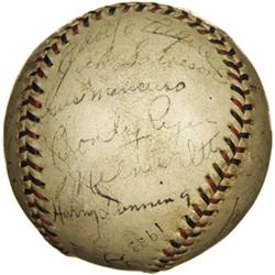 1933 New York Giants Team Signed Baseball. Afte