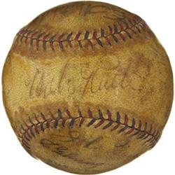1934 Tour of Japan Team Signed Baseball with Rut