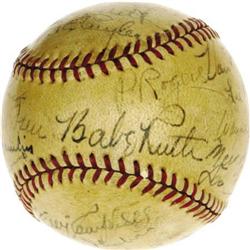 1938 Brooklyn Dodgers Signed Baseball, Ruth PSA