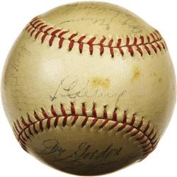 1938 New York Yankees Team Signed Baseball. The