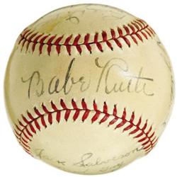 1942 "The Pride of the Yankees" Cast Signed Ball