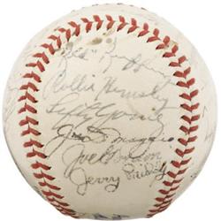 1942 New York Yankees Team Signed Baseball. Pos