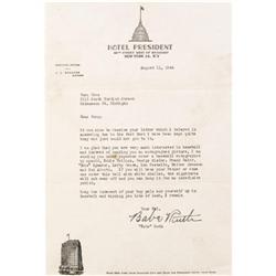 Babe Ruth Signed Letter & Baseball PSA/DNA