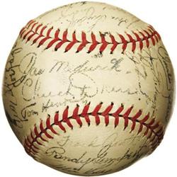 1947 New York Yankees Team Signed Baseball with