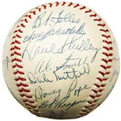 1954 Cleveland Indians Team Signed Baseball, PSA