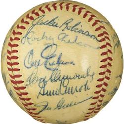 1956 Brooklyn Dodgers Team Signed Baseball. The