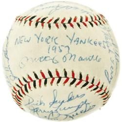 1957 New York Yankees Team Signed Baseball