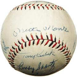 1959 New York Yankees Team Signed Baseball. Hig