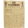 1914 Robert Fitzsimmons Handwritten Letter. Wit