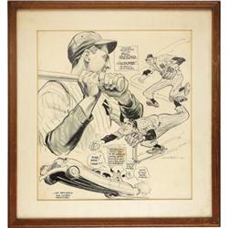 Circa 1950 Phil Rizzuto Original Cartoon Artwork
