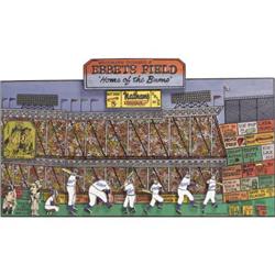 Ebbets Field Original Artwork by Glaubach. Ce