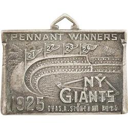 1925 New York Giants Silver Season Pass. Magnif