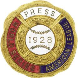 1928 World Series (New York Yankees) Press Pin.