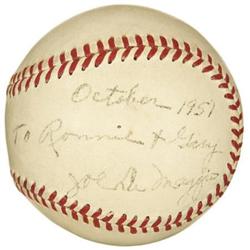 Joe DiMaggio's Final Home Run Baseball