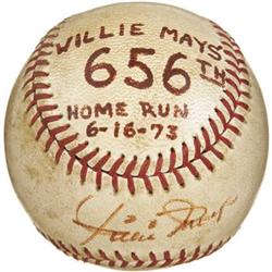 1973 Willie Mays Career Home Run #656 Baseball.