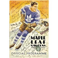 1934 Maple Leafs/Red Wings Signed Program