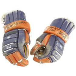 1980s Denis Potvin Game Worn and Signed Gloves