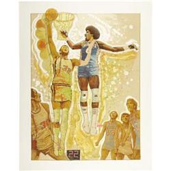 1977 NBA Finals Lithograph by Mardon. Two of the