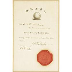 1875 Harvard University Football Club Membership