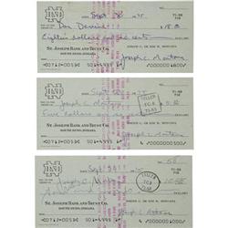 1975 Joe Montana Signed Checks Lot of 3. Three
