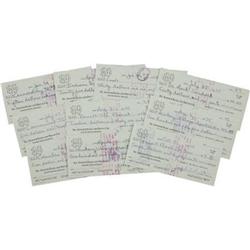 1975-76 Joe Montana Signed Checks Lot of 10. Te