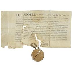 New York Governor George Clinton Document Signed