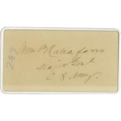 Confederate General William Taliaferro Signature