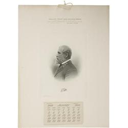 1908 Calendar With Engraved R. E. Lee Portrait