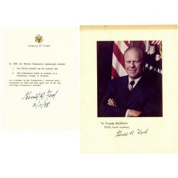 Gerald R. Ford Lot of Two Signed Items