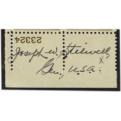 General Joseph Stilwell 2 Items, 1 Signed [BR]