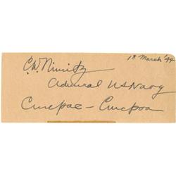 Admiral Chester W. Nimitz Signature