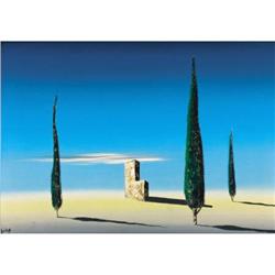 Surrealist School, Oil on canvas, Landscape