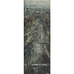 20th Century School, Oil on canvas, Cityscape