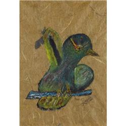 Continental School, Gouache on handmade paper