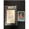 Image 1 : LARRY PARISH SIGNED INDEX CARD AND SIGNED ROOKIE CARD ( BECKETT SLABBED)