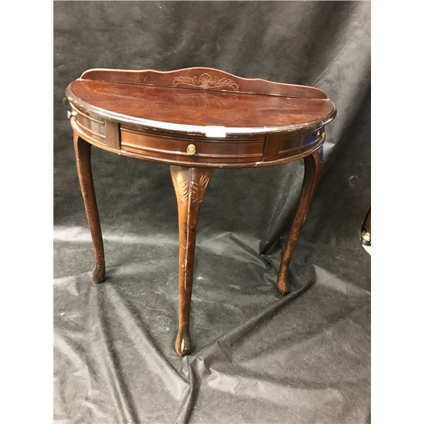 Beautiful Wood Half Moon Table