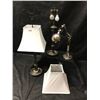 Image 2 : 2 Vintage Lamps/Shades & Chrome Desk Light