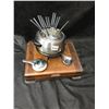 Image 6 : Fondue Set, Silver Utensils & Blue Velvet Lined Box